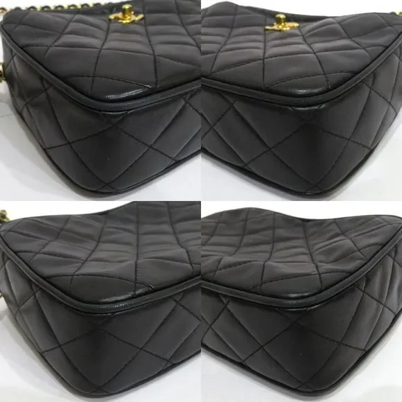 Chanel Lambskin Single Chain Shoulder Bag Matelasse Black - Picture 7 of 10